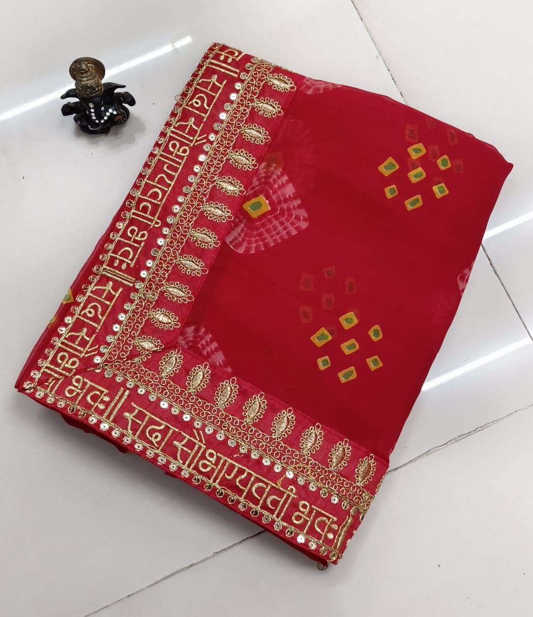 Vanshaf Collection Heavy Siqvence Coding lase Border And Bandhni Printed Sarees Blouse